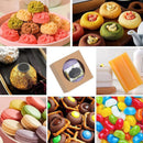 50PCS Handmade Soap Paper Box Round Window Kraft Black White Candy Biscuit Box - Black - 50pcs 8*8*3CM - RnR Galore