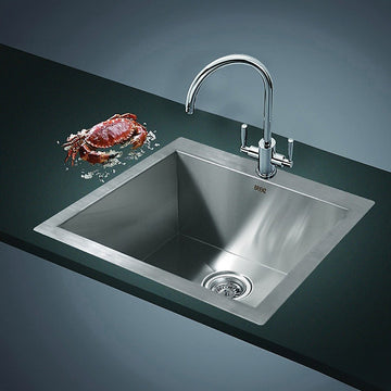 530x505mm Handmade Stainless Steel Topmount Kitchen Laundry Sink with Waste - RnR Galore