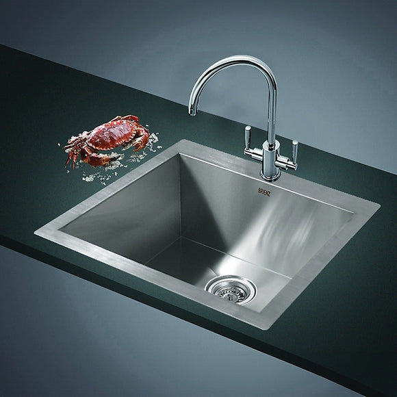 530x505mm Handmade Stainless Steel Topmount Kitchen Laundry Sink with Waste - RnR Galore