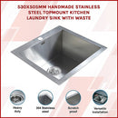 530x505mm Handmade Stainless Steel Topmount Kitchen Laundry Sink with Waste - RnR Galore