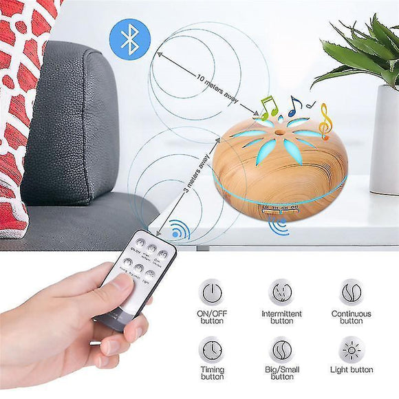 550ml Bluetooth Humidifier with Remote, Timer, Ultrasonic Mist & Mood Light - RnR Galore