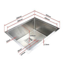 550x455mm Handmade 1.5mm Stainless Steel Undermount / Topmount Kitchen Sink with Square Waste - RnR Galore