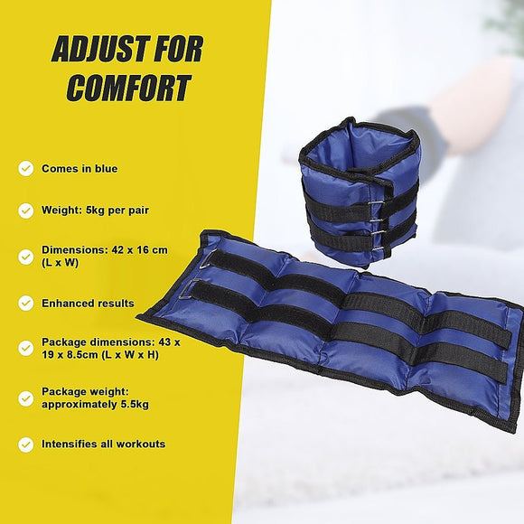 5kg Adjustable Ankle/Wrist Weight Straps - RnR Galore