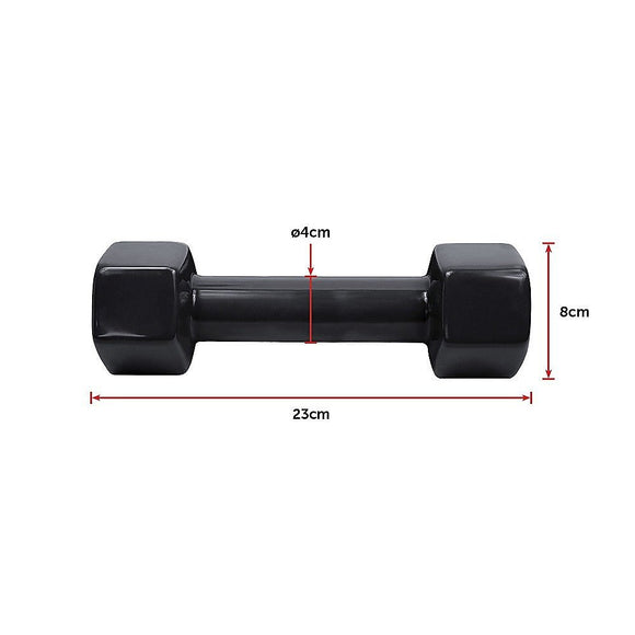 5kg Dumbbells Pair PVC Hand Weights Rubber Coated - RnR Galore