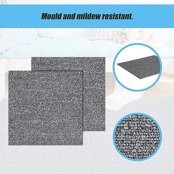 5m2 Box of Premium Carpet Tiles Commercial Domestic Office Heavy Use Flooring Grey - RnR Galore