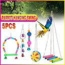 5PCS Hanging Parrot Toys Set with Swings and Ladders for Budgies Cockatiels Cages - RnR Galore