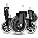 5X 3'' Rollerblade Style Wheels Office Chair Casters - Slient Smooth, 11x22mm Stem - RnR Galore