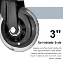 5X 3'' Rollerblade Style Wheels Office Chair Casters - Slient Smooth, 11x22mm Stem - RnR Galore