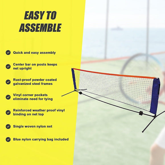 6 Meters Portable Foldable Mini Tennis Net & Post Set - RnR Galore