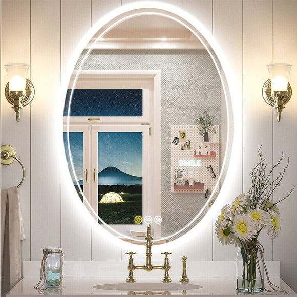 600x800mm LED Bathroom Mirror Oval Anti - Fog Dimmable - RnR Galore