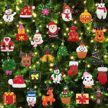 60pcs Mini Christmas Ornaments for Mini Tree Decorations Small Christmas Ornaments Resin Miniatures for Craft Christmas Decor - RnR Galore