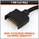 7 Pin Flat Plug to 12 Pin Flat Female Socket Adaptor Trailer Caravan Connector - RnR Galore