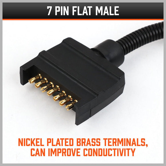 7 Pin Flat Plug to 12 Pin Flat Female Socket Adaptor Trailer Caravan Connector - RnR Galore