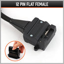 7 Pin Flat Plug to 12 Pin Flat Female Socket Adaptor Trailer Caravan Connector - RnR Galore