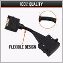 7 Pin Flat Plug to 12 Pin Flat Female Socket Adaptor Trailer Caravan Connector - RnR Galore