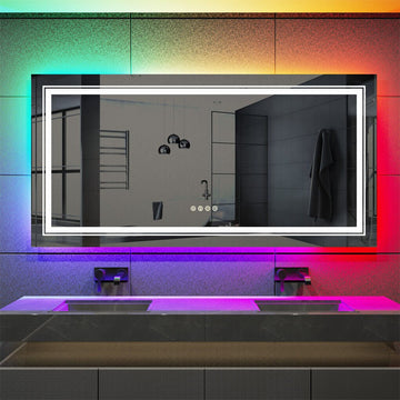 700x900mm LED Bathroom Mirror RGB Anti - Fog Aluminum - RnR Galore