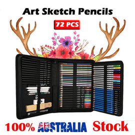 72pcs Professional Drawing Artist Kit Set Pencils and Sketch Charcoal Art Tools - RnR Galore
