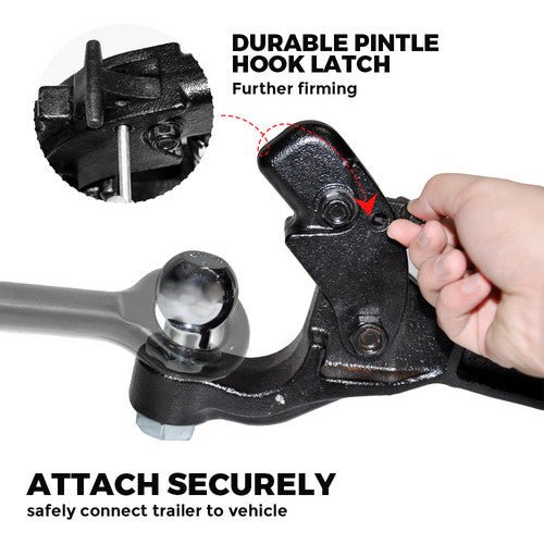 8 Ton Pintle Tow Hook Receiver Arm Hitch Towing Car Truck Heavy Duty Ball Combo - RnR Galore
