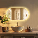 800x500mm LED Bathroom Mirror Oval Anti - Fog Dimmable Wall Mount - RnR Galore