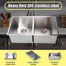 820x457mm Handmade Stainless Steel Undermount / Topmount Kitchen Laundry Sink with Waste - RnR Galore