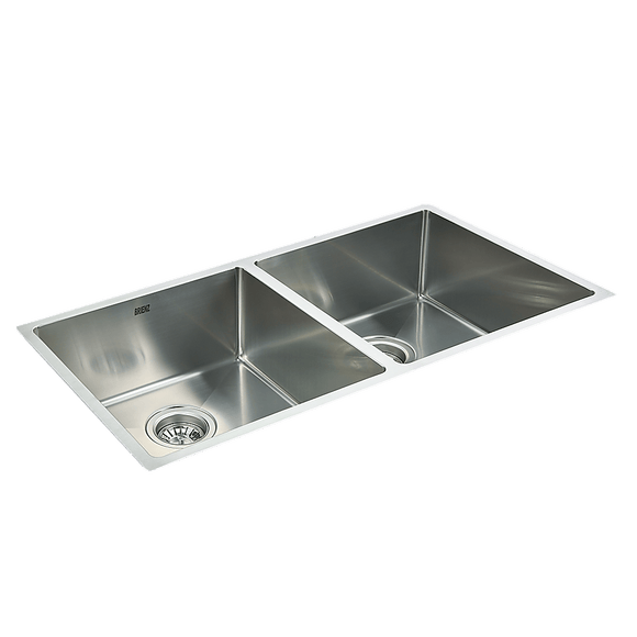 865x440mm Handmade Stainless Steel Undermount / Topmount Kitchen Sink with Waste - RnR Galore