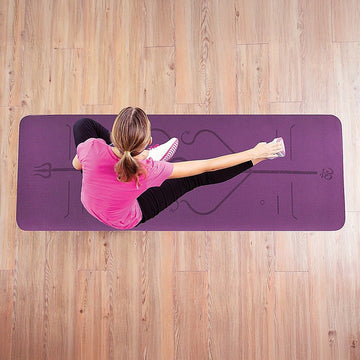 8mm TPE Yoga Mat Exercise Fitness Gym Pilates Non Slip Dual Layer - RnR Galore
