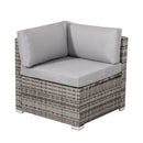 8PC Outdoor Dining Set Wicker Table &amp; Chairs - Grey - RnR Galore
