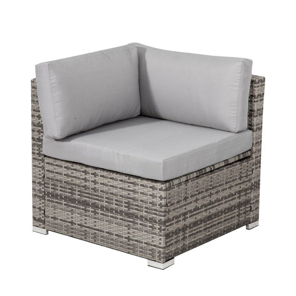8PC Outdoor Dining Set Wicker Table &amp; Chairs - Grey - RnR Galore