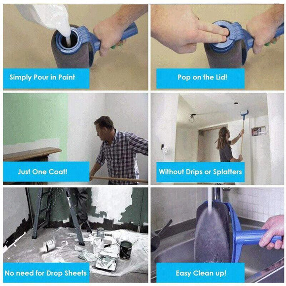 8Pcs/Set Pro Paint Roller Brush Handle Flocked Edger Wall Painting Hand Tool - RnR Galore
