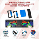 9 in 1 Push Up Board Yoga Bands Fitness Workout Train Gym Exercise Pushup Stand - RnR Galore