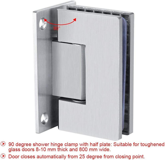 90 Degree Glass Door Cupboard Showcase Cabinet Clamp Glass Shower Doors Hinge 304 Steel - RnR Galore