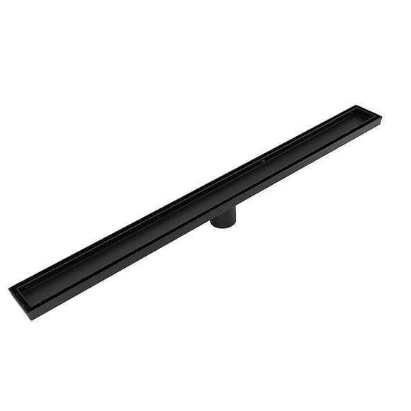 900mm Tile Insert Bathroom Shower Black Grate Drain w/Centre outlet Floor Waste - RnR Galore