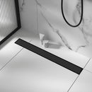 900mm Tile Insert Bathroom Shower Black Grate Drain w/Centre outlet Floor Waste - RnR Galore