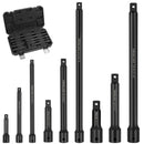9Pcs Extension Bar Set 1/4" 3/8" 1/2" Black Drive Socket Auto Repairing - RnR Galore