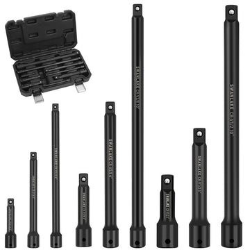9Pcs Extension Bar Set 1/4" 3/8" 1/2" Black Drive Socket Auto Repairing - RnR Galore
