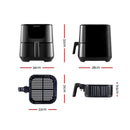 Devanti Air Fryer 7L LCD Fryers Black-2