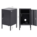 Artiss Bedside Table Metal Cabinet - Black-4