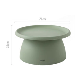 Artiss Coffee Table Round 71CM Plastic Green - 0