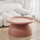 Artiss Coffee Table Round 71CM Plastic Pink-8