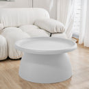 Artiss Coffee Table Round 71CM Plastic White-8
