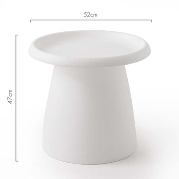 Artiss Coffee Table Round 52CM Plastic White - 0