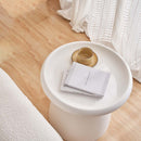 Artiss Coffee Table Round 52CM Plastic White-5