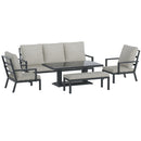 Gardeon 5-Piece Outdoor Furniture Setting Table Chair Set Aluminium Sofa 7-Seater-1