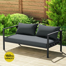 Gardeon 4 Seater Outdoor Sofa Set Aluminium Patio Furniture Setting 4PC Charcoal-6