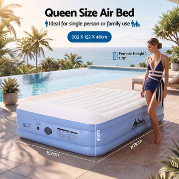 Weisshorn Queen Air Mattress with Rechargeable Cordless Pump 46cm - 0