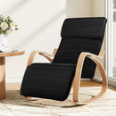 Artiss Rocking Armchair Footrest Nursing Black Afton-1
