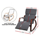 Artiss Rocking Armchair Footrest Nursing Charcoal Afton-3
