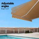 Instahut Retractable Folding Arm Awning Manual Sunshade 2.5Mx2M Beige-5