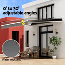 Instahut Retractable Folding Arm Awning Manual Sunshade 4Mx2.5M Grey-5
