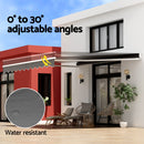 Instahut Retractable Folding Arm Awning Manual Sunshade 4Mx3M Grey-5